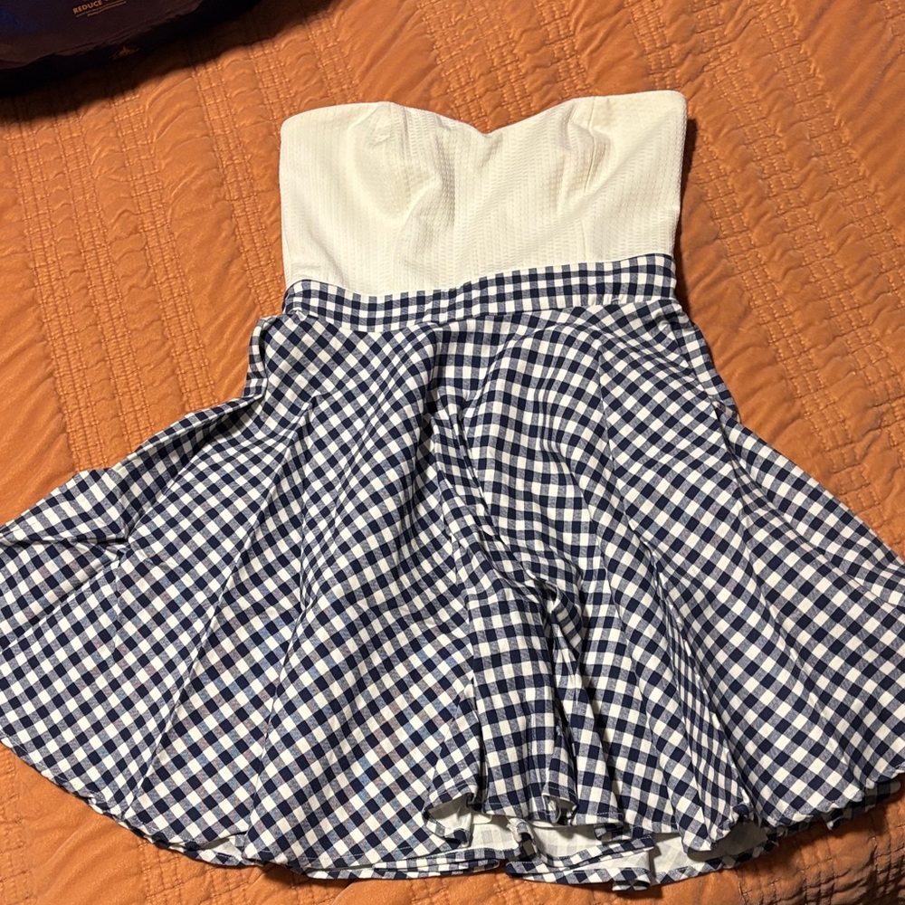 Blue and White Gingham Dress